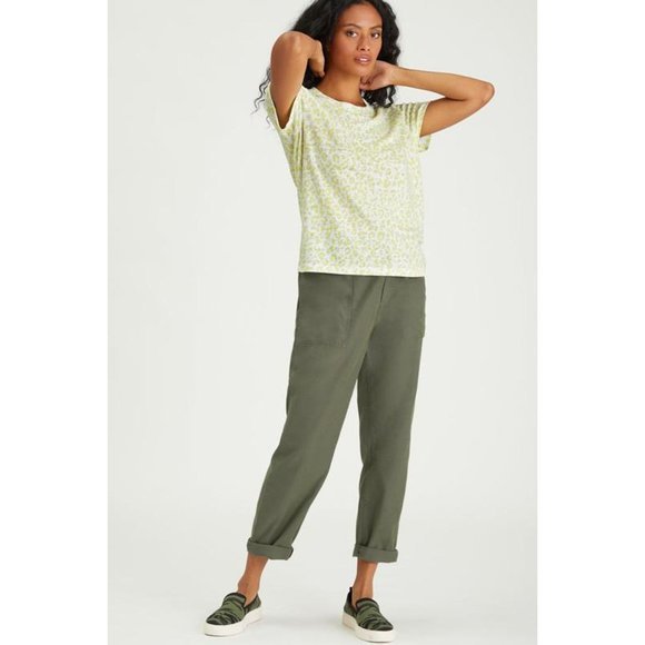 SANCTUARY The Perfect Tee T-Shirt in Lime Leopard- XS - Picture 3 of 6